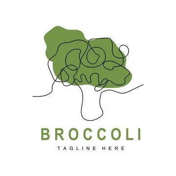 Broccoli Logo Design, Green Vegetable Vector, Broccoli Wallpaper, Vegetable.. Stock Illustration