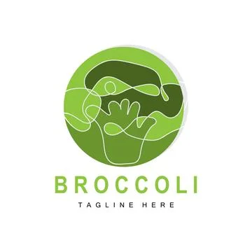 Broccoli Logo Design, Green Vegetable Vector, Broccoli Wallpaper, Vegetable.. Stock Illustration