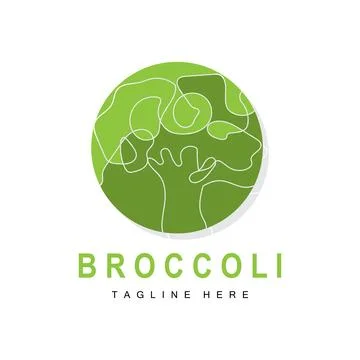 Broccoli Logo Design, Green Vegetable Vector, Broccoli Wallpaper, Vegetable.. Stock Illustration