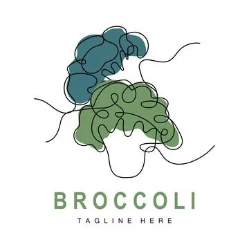 Broccoli Logo Design, Green Vegetable Vector, Broccoli Wallpaper, Vegetable.. Stock Illustration