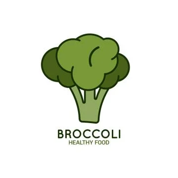Broccoli logo on white background Stock Illustration