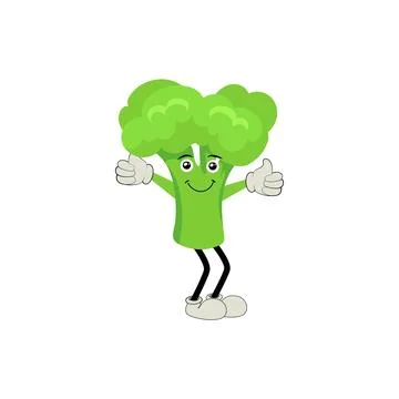 Broccoli mascot cartoon in vector Stock Illustration