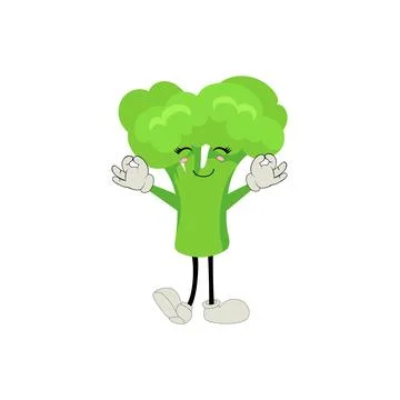 Broccoli mascot cartoon in vector Stock Illustration