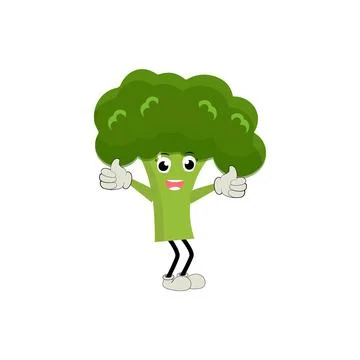 Broccoli mascot cartoon in vector Stock Illustration