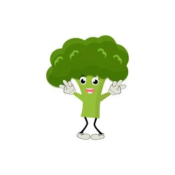 Broccoli mascot cartoon in vector Stock Illustration