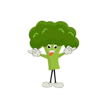 Broccoli mascot cartoon in vector Stock Illustration