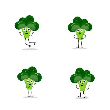Broccoli mascot cartoon in vector Stock Illustration