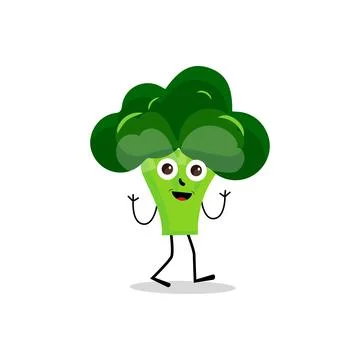 Broccoli mascot cartoon in vector Stock Illustration