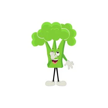 Broccoli mascot cartoon in vector Stock Illustration