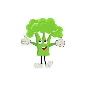 Broccoli mascot cartoon in vector Stock Illustration