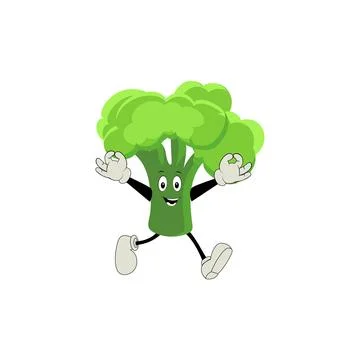 Broccoli mascot cartoon in vector Stock Illustration