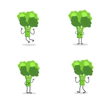Broccoli mascot cartoon in vector Stock Illustration