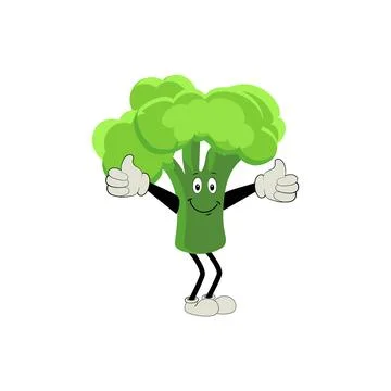 Broccoli mascot cartoon in vector Stock Illustration