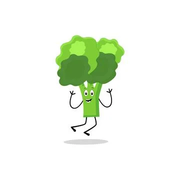 Broccoli mascot cartoon in vector Stock Illustration