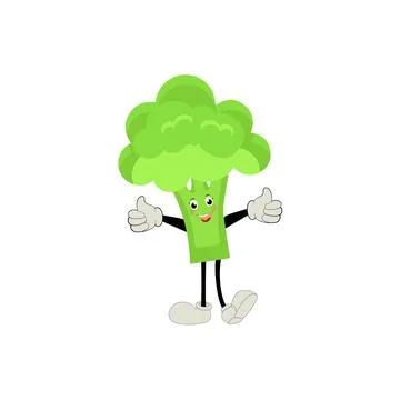 Broccoli mascot cartoon in vector Stock Illustration