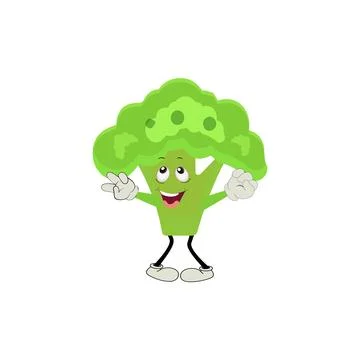 Broccoli mascot cartoon in vector Stock Illustration