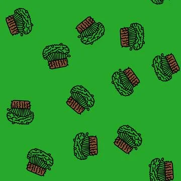 Broccoli microgreen vector seamless pattern Stock Illustration