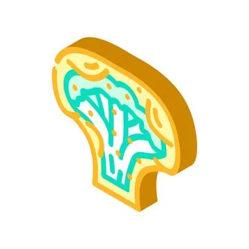 Broccoli muffins isometric icon vector illustration Stock Illustration