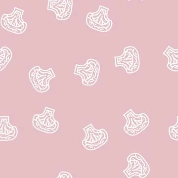 Broccoli muffins line vector seamless pattern Stock Illustration