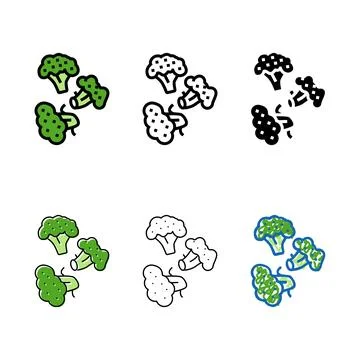 Broccoli multipack slice food cut color icon vector Illustrazione stock