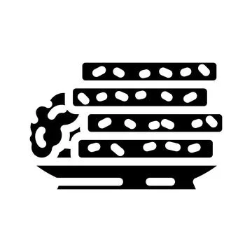 Broccoli pancakes glyph icon vector illustration Stock Illustration