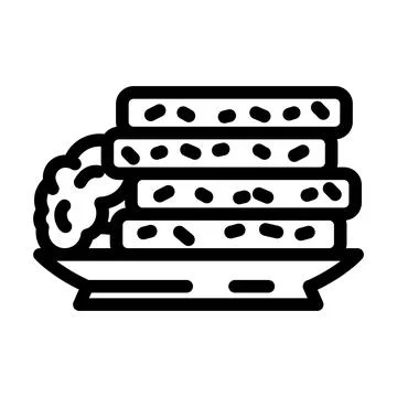 Broccoli pancakes line icon vector illustration Stock Illustration