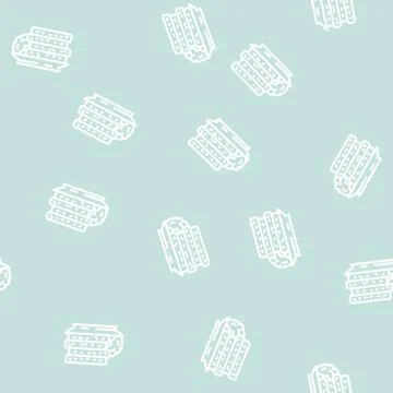 Broccoli pancakes line vector seamless pattern Illustrazione stock