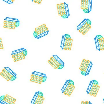 Broccoli pancakes vector seamless pattern Stock Illustration