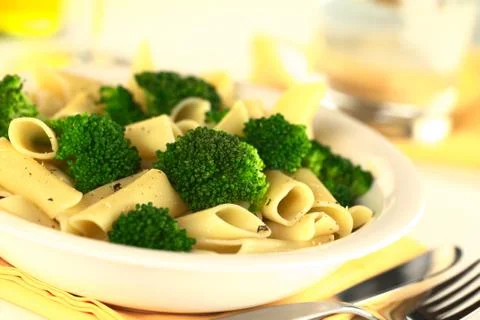 Broccoli with pasta Stock Photos