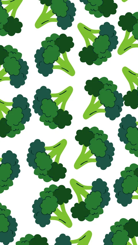 Broccoli Pattern Motion Graphic Background Fresh Green Vegetable Animation Stock Footage 346500828