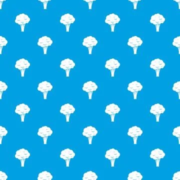 Broccoli pattern seamless blue Illustrazione stock