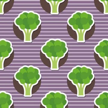 Broccoli pattern. seamless texture Stock Illustration