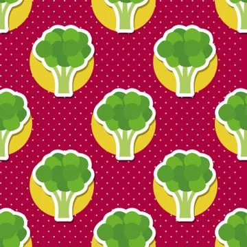 Broccoli pattern. seamless texture Stock Illustration