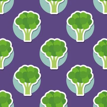 Broccoli pattern. seamless texture Stock Illustration