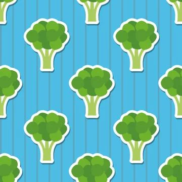 Broccoli pattern. seamless texture Stock Illustration
