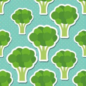 Broccoli pattern. seamless texture Stock Illustration