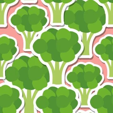Broccoli pattern. seamless texture Stock Illustration