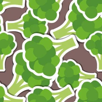 Broccoli pattern. seamless texture Stock Illustration