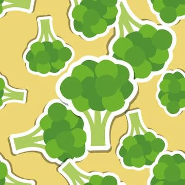 Broccoli pattern. seamless texture Stock Illustration