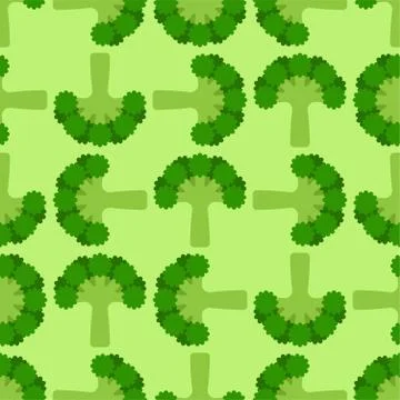 Broccoli pattern seamless. Vegetable background. Food vector texture Stock Illustration