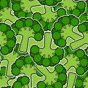 Broccoli pattern seamless. Vegetable background. Food vector texture Stock Illustration