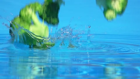 Broccoli pieces in water 스톡 동영상 146627217