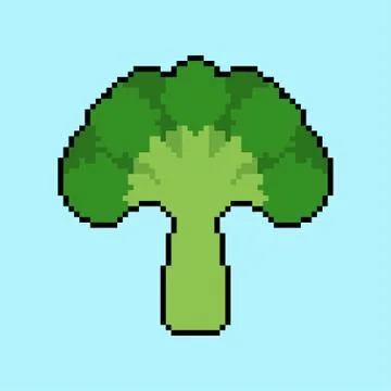 Broccoli pixel art. Vegetable 8 bit. Pixelate vector illustration Stockillustratie