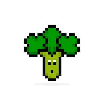 Broccoli pixel image. vector illustration 库存插图