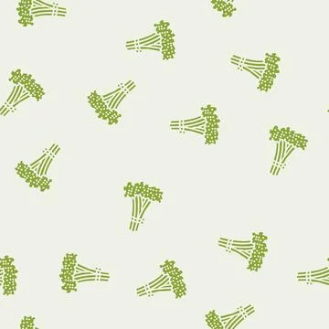 Broccoli rabe glyph seamless pattern Stock Illustration