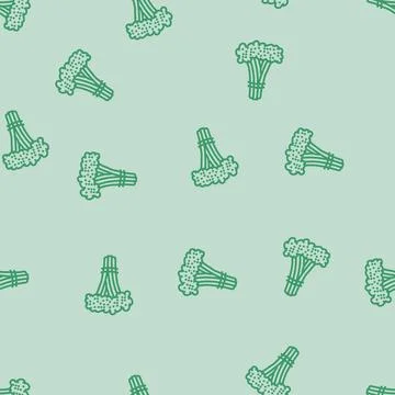Broccoli rabe line seamless pattern Stock Illustration