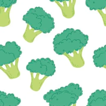 Broccoli seamless pattern. Vector illustration イラスト素材