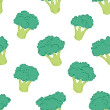 Broccoli seamless pattern. Vector illustration Illustrazione stock