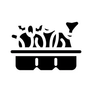 Broccoli seedlings glyph icon vector illustration Stock Illustration