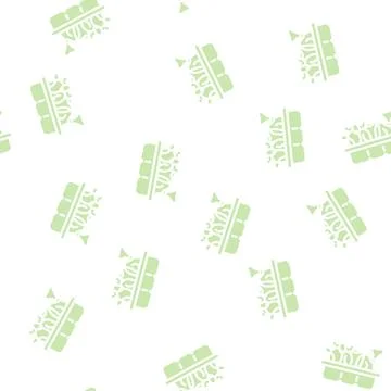 Broccoli seedlings glyph vector seamless pattern Stock Illustration